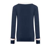 Susenstone Pull Femme Noël Verre à Vin Imprimé Chemise Col Rond Manches Longues T-Shirt Pull Blouse Tops Tunique T-Shirt Chemise De Noël T-Shirt Pull De Noël Sweat Femme Chemise De Noël Chemisier
