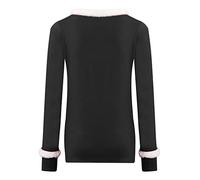 Susenstone Pull Femme Noël Verre à Vin Imprimé Chemise Col Rond Manches Longues T-Shirt Pull Blouse Tops Tunique T-Shirt Chemise De Noël T-Shirt Pull De Noël Sweat Femme Chemise De Noël Chemisier