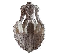 Susenstone Robe Renaissance Costume Médiéval Femmes Costumes d'Halloween Robe à Manches Longues Robes Victoriennes pour Vintage Cosplay Costume Dames Robe de Cosplay Costume Cocktail Costumes Fête