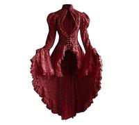 Susenstone Robe Renaissance Costume Médiéval Femmes Costumes d'Halloween Robe à Manches Longues Robes Victoriennes pour Vintage Cosplay Costume Dames Robe de Cosplay Costume Cocktail Costumes Fête