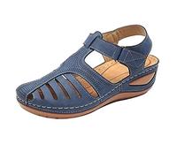 Susenstone Sandales à bout Fermé,Sandales de Marche Randonnée Femme Eté Mode Sandales de Plage Confort Anti-Dérapant Bout Fermé Claquettes de Trekking