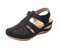 Susenstone Sandales à bout Fermé,Sandales de Marche Randonnée Femme Eté Mode Sandales de Plage Confort Anti-Dérapant Bout Fermé Claquettes de Trekking
