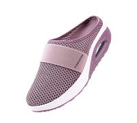 Susenstone Sandales Femme Compensées été Mesh Mailles Chaussures de Fitness Baskets Mode Compensées Mary Janes pour Femme Espadrilles Chaussures de Sport Eté Respirant Mules Rose 37 EU