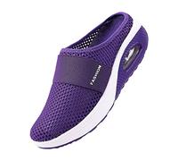 Susenstone Sandales Femme Compensées été Mesh Mailles Chaussures de Fitness Baskets Mode Compensées Mary Janes pour Femme Espadrilles Chaussures de Sport Eté Respirant Mules Violet 38 EU
