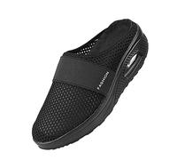 Susenstone Sandales Femme Compensées été Mesh Mailles Chaussures de Fitness Baskets Mode Compensées Mary Janes pour Femme Espadrilles Chaussures de Sport Eté Respirant Mules Noir 41 EU