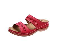 Susenstone Sandales Femmes été Nu-pieds Orthopédique Compensées Sandale Confortable de Plage Pantoufles Femme Respirantes Semelles épaisses Anti-dérapant Chaussures Bohemia Romain Sandals