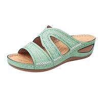Susenstone Sandales Orthopédique Femme Sabot Orthopédique Femme d'été Sandales d'été Anatomiques Femme Confortables Été Chaussures de Plage Anti-dérapant Respirant Sandales Vert 41 EU
