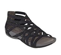 Susenstone Spartiates Femme, Sandales à Lanières Réglables, Dames Chaussures de Randonnée en Plein Air de l'Eau, Sandales Cross-Tied D'été, Noir, 43 EU