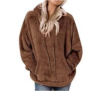 Susenstone Sweat à Capuche Femme Fluffy Polaire Teddy Bear Sweat Hiver Chaud Doux Fourrure Pull à Capuche en Peluche Pull Dames Fuzzy Sherpa Polaire Sweats à Capuche Pardessus avec Poches