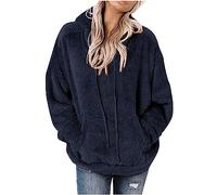 Susenstone Sweat à Capuche Femme Fluffy Polaire Teddy Bear Sweat Hiver Chaud Doux Fourrure Pull à Capuche en Peluche Pull Dames Fuzzy Sherpa Polaire Sweats à Capuche Pardessus avec Poches