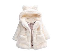 Susenstone Unisexe Manteau Fille Garcon Fausse Fourrure à Capuche Cartoon Mignon à La Mode Hiver Chaud éPais Hooded Blouson en Coton 12 Mois - 6 Ans (12-24 Mois(Taille:100CM), Beige)