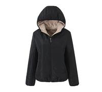 Susenstone Veste d'Hiver pour Femme Doublée Polaire Imperméable Chaude Doudoune de Randonnée Sherpa Épaississant à Capuche Rembourrée Coupe-vent