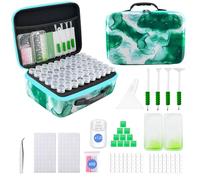 SuSentak Boîtes de rangement pour art diamant avec outils de perçage, 120 emplacements pour kits d'art 5D, boîte portable pour accessoires de peinture diamant (vert)