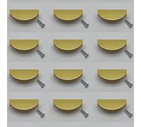 Susenya Lot de 12 poignées de tiroir dorées en forme de demi-lune avec vis pour armoires et tiroirs de 6,4 cm d'écart entre les trous et les armoires en aluminium