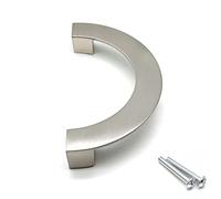 Susenya Poignées de placard en forme de demi-lune en alliage de zinc avec vis en demi-cercle Argenté brossé 12,8 cm