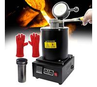 Sushangmao Four De Fusion d'or 1400 W 2100 °F, Four Électrique Numérique avec Creuset en Graphite pour La Fusion De Déchets d'argent, d'or, De Cuivre Et D'aluminium, Fours De Raffinage 3kg-Black