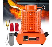 Sushangmao Four De Fusion d'or/Four Électrique De Fusion De Métaux - Température Maximale De 1150 °C, Temps De Fusion De 25-35 Minutes, des Pinces Et des Gants De Protection Thermique orange-3kg