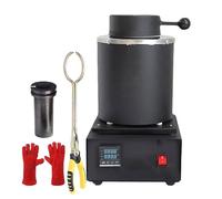 Sushangmao Four De Fusion d'or Professionnel 1400 W avec Régulation Numérique Pid Et Creuset en Graphite - Idéal pour La Fusion De Déchets d'or, d'argent, De Cuivre Et D'aluminium - 1150 °C 1kg-Black