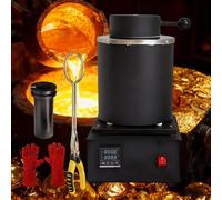 Sushangmao Four De Fusion Professionnel 1400 W - Contrôle Numérique De La Température Pid Et Kit De Creuset en Graphite - Machine De Fusion Rapide pour Or, Argent, Cuivre - 1150 °C 1kg-Black