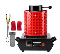 Sushangmao Four Électrique De Fusion d'or,2000 W, Fusion Rapide, Régulation Pid Précise,avec Creuset en Graphite Haute Pureté pour Le Recyclage des Métaux Et La Fabrication De Bijoux red-1kg