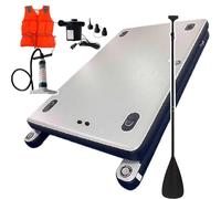 Sushangmao Pont Flottant Gonflable Amélioré/Plateforme Gonflable Renforcée À Double Ponton - Capacité De 220/380 Kg, Connexion À Plusieurs Pontons, avec Pagaies Et Pompe 250cm/98.4in