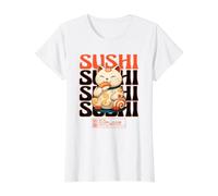 Sushi Cat Kawaii Neko Chibi Anime Japonais Amateur de Nourriture T-Shirt Graphique avec Valeur
