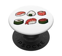 Sushi Collection Lot de 6 aliments japonais pour riz et saumon PopSockets PopGrip Interchangeable