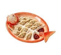 Sushi Plate - Ceramic Fish Shape Serving Dish With Sauce Compartment