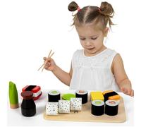 Sushi Play Set - Wooden Play Food Set, Pretend Playy Kitchen Toys, Creative Cooking Food Toys | Fake Sushi Making, Handmade Imaginative Game for Kid, Girl, Boy, Preschool, Playroom, Classroom