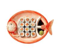 Sushi Tray Fish Shape Dish with Sauce Compartment Fish Shaped Platter