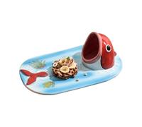 Sushi Tray, Hand-Painted Ceramic Dish Bowl, Elegant Kitchen Salad Plate, Artistic Serving Platter Set, Japanese-Style Dinnerware for Home, Restaurant, Hotel, 13.39x7.87x4.33 Inches