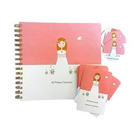 Susiko Pack de communion fille, 20 rappels + 1 album + 10 autocollants ronds pour cadeaux, Qualité premium et design impeccable SSKPACKCOMUNION-NINA Rose