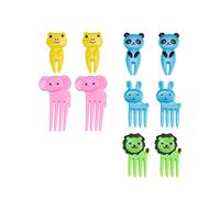 susiodeu 10 Pièces Mini Animaux Aliments Pics Enfants Boîte À Lunch Décor Style Mignon Dessin Animé Cure-Dents Réutilisables pour Fruits Dessert Pâtisserie Collations, Éléphant