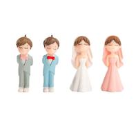 susiodeu 2 Paires Morden mariée marié gâteau Topper résine Figurine pour gâteau de Mariage PVC résine mariée et marié Figurine Taille