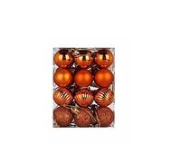 susiodeu 24 pièces Boule de noël en Plastique galvanisé Boules de noël Rondes étanche Ornements de fête Vacances fête année Accessoires, Bronze