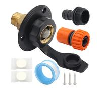 susiodeu Entrée d'eau pour camping-car avec clapet anti-retour et ensemble de connecteurs rapides, entrée remplissage d'eau durable et compatible, Noir