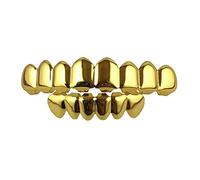 susiodeu Haut Bas Fausses Dents Halloween grilles Cadeaux cuivre plaqué Or dent Accessoires de fête noël Cosplay Costumes, Or, Régler