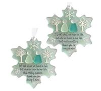 susiodeu Lot de 2 décorations de bureau multifonctions en forme flocons neige vert clair pour amis, cadeau unique pour l'amitié