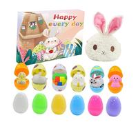 susiodeu Panier de Pâques réutilisable pour enfants, rempli de petits jouets et surprises ! Œufs Pâques colorés et remplis jouets, avec sac.