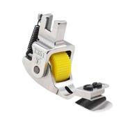 susiodeu Pied-de-biche à ourlet roulé, accessoires pour travaux manuels, pied-de-biche réglable, roue en caoutchouc verte, Équipement jaune, 6x3.5 cm