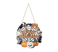 susiodeu Plaque de Porte d'halloween Polyvalente, élégante Couronne d'halloween en Bois pour Porte d'entrée, à Faible Entretien, pour l'intérieur l'extérieur, Deux