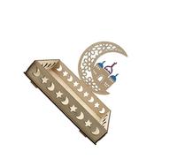 susiodeu Plateau de service en bois pour l'Aïd Moubarak, décorations du Ramadan, magnifique plateau de présentation pour les fêtes l'Aïd Moubarak, vaisselle service en bois pour les réceptions