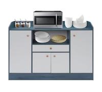 Susoso Buffet - Armoire de rangement avec tiroir et 5 compartiments - Design magnétique de porte à ventouse - Pour salle à manger - 110 x 30 x 80 cm - Bleu