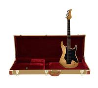 Susoso Étui élégant pour guitare électrique, portable, rectangulaire, rigide, avec clé, étanche, avec sangle et poignée, pour guitare électrique, 105 x 36 x 11 cm, jaune, jaune, 105*36*11cm, Moderne