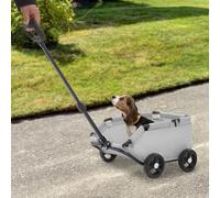 Susoso Remorque pour chien avec boucle de sécurité - Charge maximale : 7,5 kg - Design incliné à 45° - Pour parcs - 86 x 51 x 35 cm - Gris