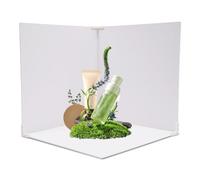 Susoso Toile de fond pour studio photo, 60 x 60 cm, planche épaisse, blanche + marbre carré, pour les séances de bureau