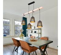 Suspendu Couvrir Lampe Bois Luminaire Plafond Spot Cuisines Éclairage Noir-Or