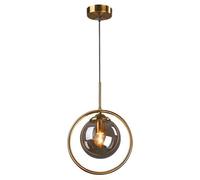 Suspendu en Verre Moderne, réglable, luminaire de Plafond pour Cuisine, Salle à Manger, Salon, Hall d'entrée, Couloir (Ambre, 1 lumière)