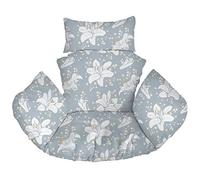 Suspendu Hamac Chaise Coussins XXL, Imperméable Siège de Chaise Rembourrage pour Patio Jardin, Balançoire Panier Suspendu Coussin de Siege, Blue Flowers (Lilies) [114]