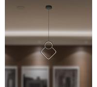 Suspendu LED Noir Design 12W 1300lm 4000K Moderne Lampe Suspendue Interieur